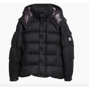 Moncler, Vezere Down Puffer Jacket with Removable Hood in Black Sz 2 #DC596